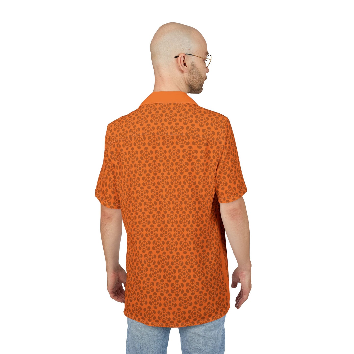 Unisex Hawaiian ButtonDown Shirt  Tropical Vibe Summer Apparel Beachwear Vacation Outfit Casual Wear Alien Flowers Crusta