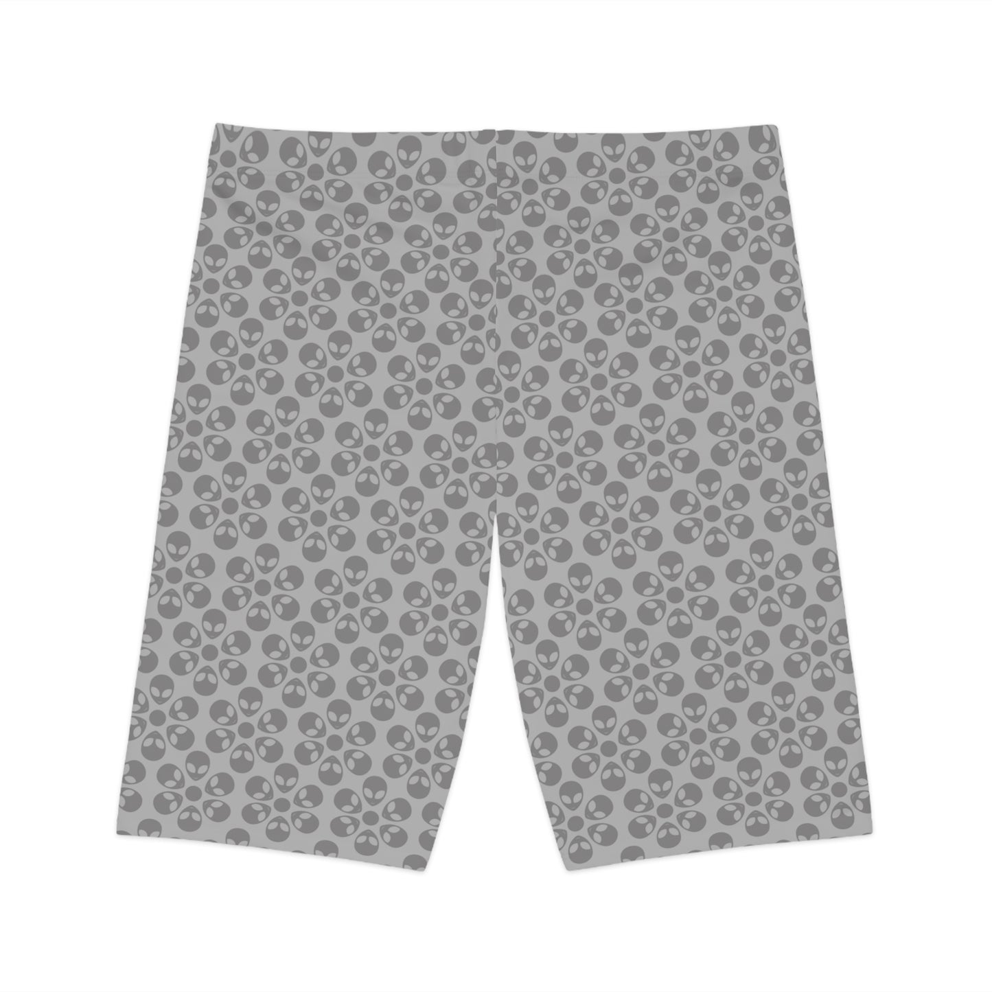 Womens Bike Shorts Alien Flowers Light Grey