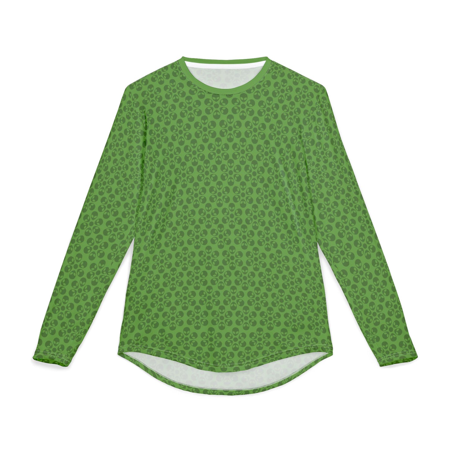 Mens UV Protection Long Sleeve Shirt  Alien Flowers Green