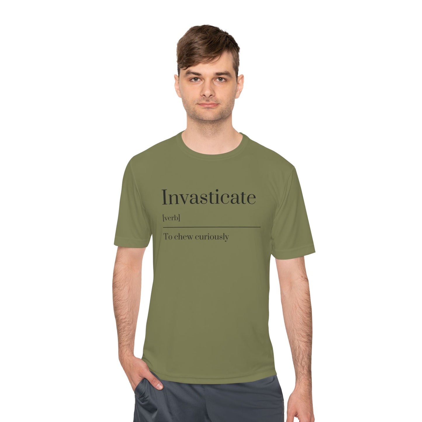 Invasticate Unisex Moisture Wicking Tee - Chew Curiously T-Shirt, Funny Tee, Unique Gift, Fitness Apparel, Casual Wear, Motivational Top