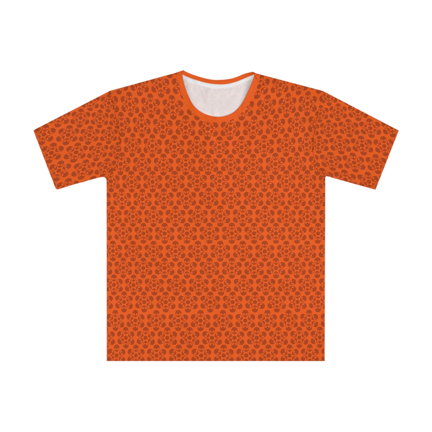 Mens Casual Graphic Tee Stylish Loose Tshirt Gift for Him Summer Fashion Relaxed Fit Wear Alien Flowers Orange