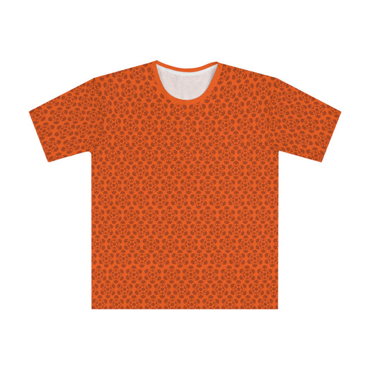 Mens Casual Graphic Tee Stylish Loose Tshirt Gift for Him Summer Fashion Relaxed Fit Wear Alien Flowers Orange