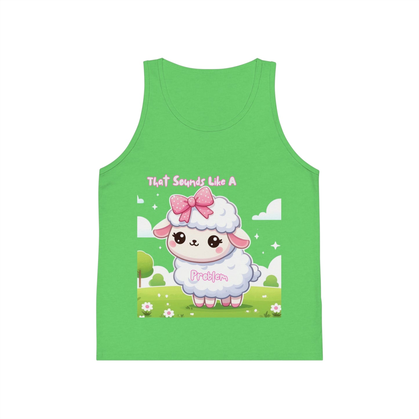 Cute Kid's Jersey Tank Top - Graphic Sheep Design for Playtime