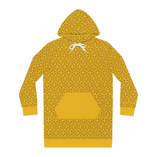 Womens Hoodie Dress  Alien Flowers Yellow