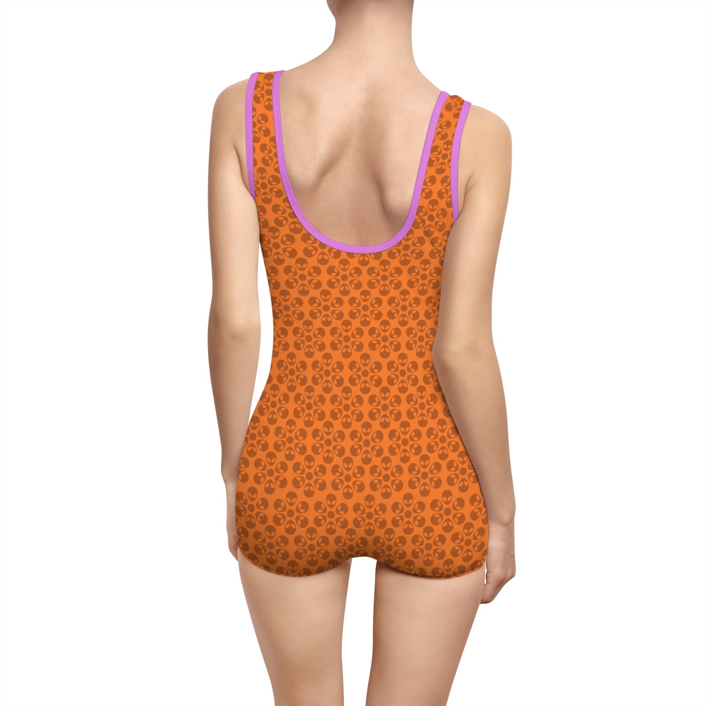 Womens Vintage Swimsuit  Alien Flowers Crusta