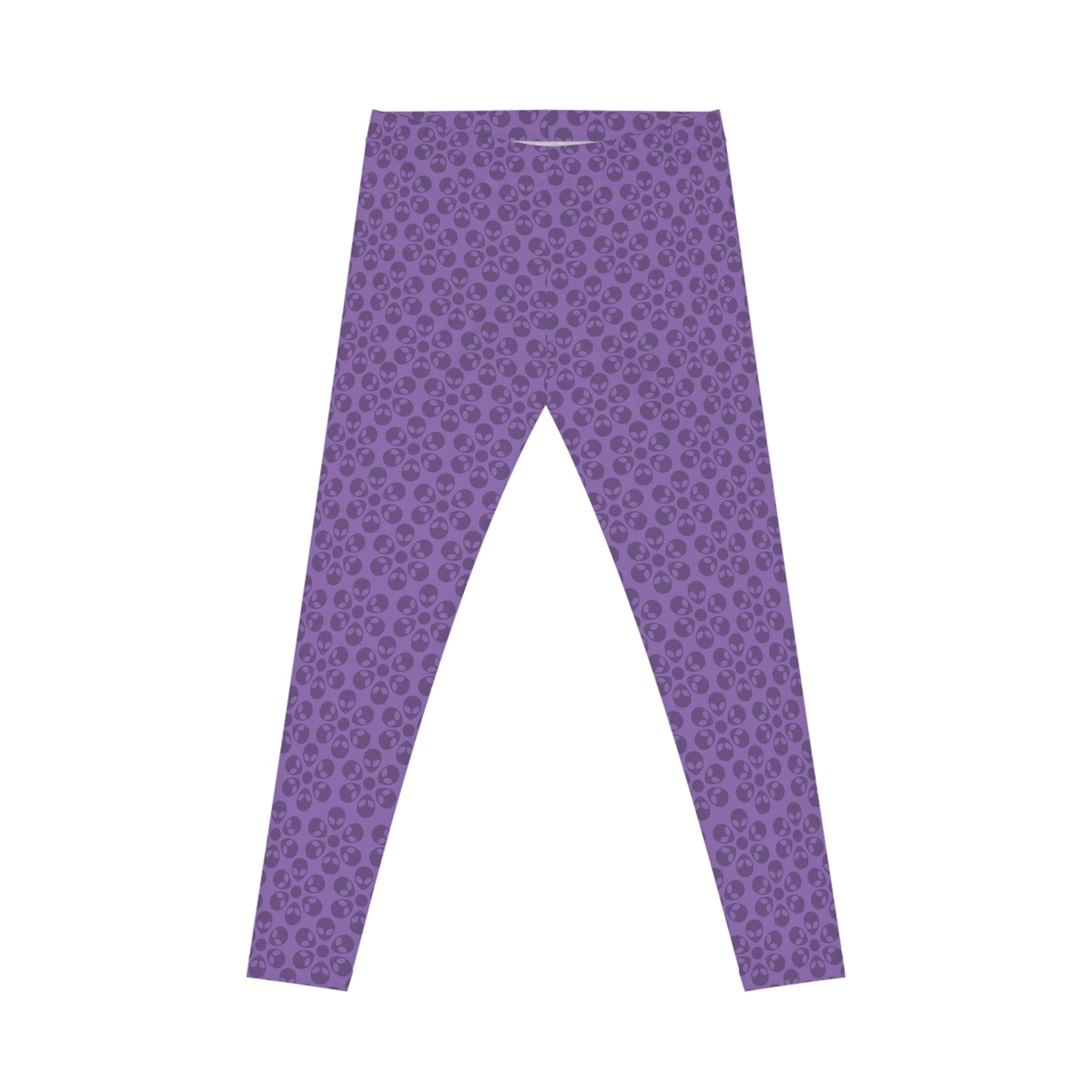 Chic Floral Leggings  Trendy Loungewear for Women Fitness Pants Yoga Wear Stylish Outfits Everyday Comfort Alien Flowers Light Purple