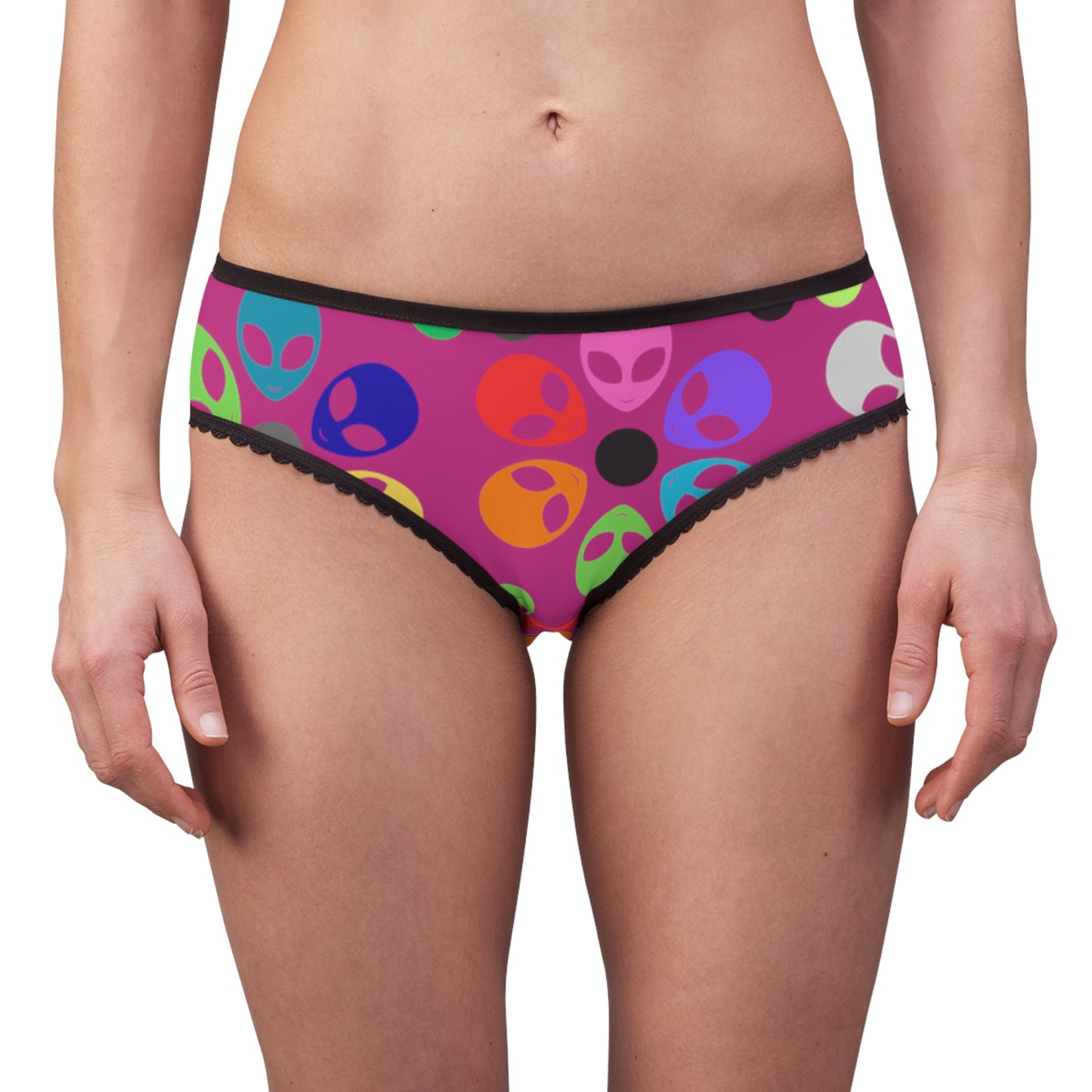 Colorful Alien Flower Womens Briefs Fun Underwear Unique Lingerie Set Gift for Her Festival Fashion Comfortable Panties Alien Rainbow Flowers Pink