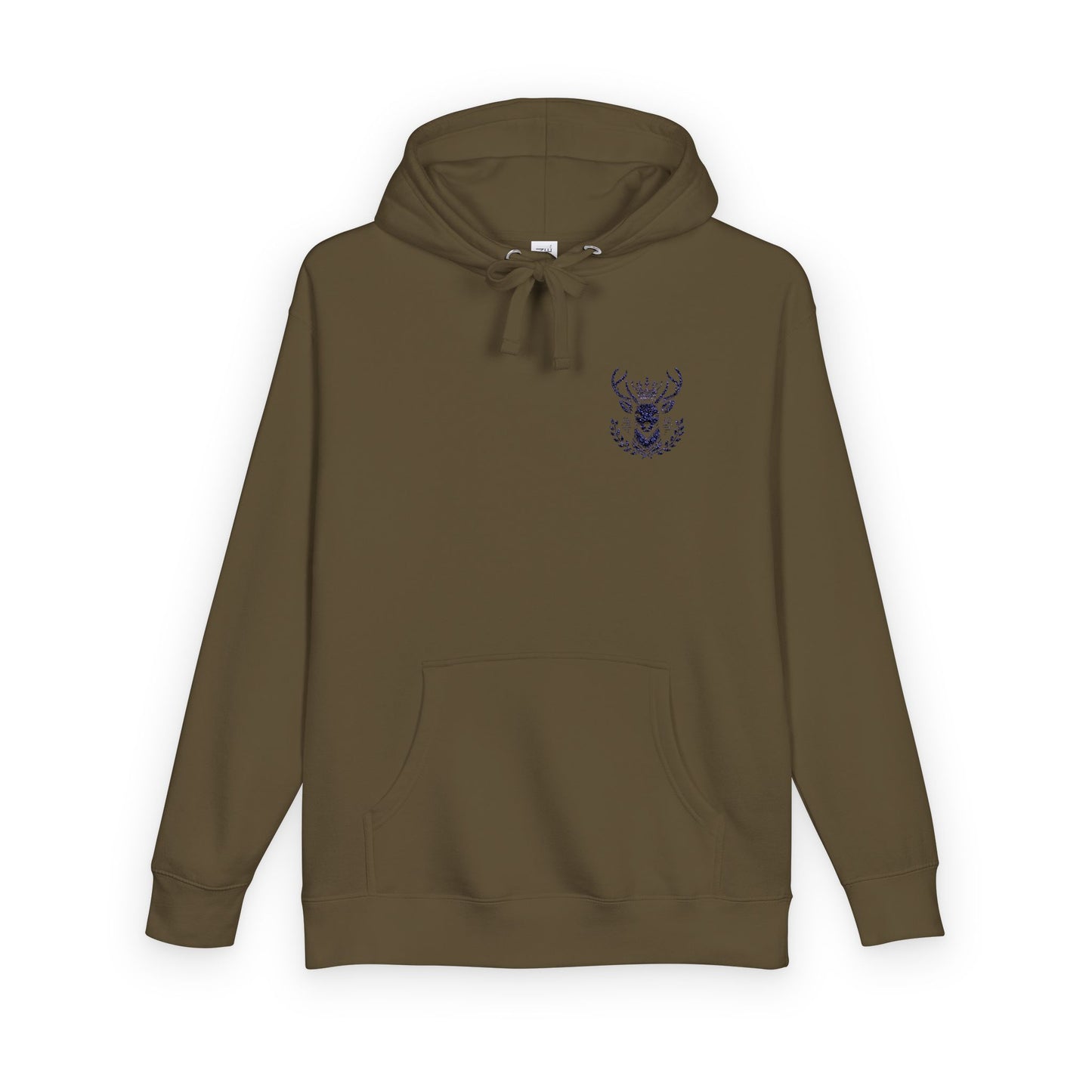 Cozy Unisex Fleece Hoodie with Deer Emblem - Oh Deer Lord