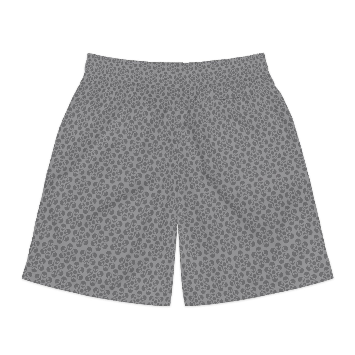 Mens Jogger Shorts  Alien Flowers Grey