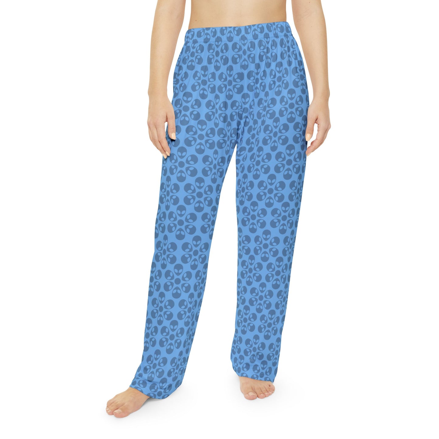 Cozy Floral Womens Pajama Pants Relaxed Loungewear Soft Sleepwear Perfect for Cozy Nights Gift for Her Comfortable Staying In Alien Flowers Light Blue
