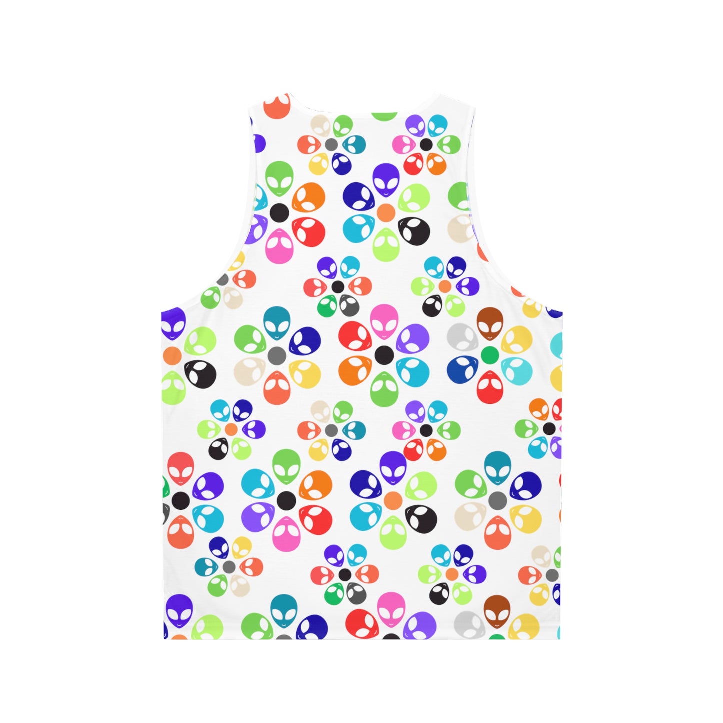 Colorful Alien Floral Unisex Tank Top Summer Top Festival Wear Gift for Geeks Casual Wear Vibrant Tank Alien Rainbow Flowers Pink