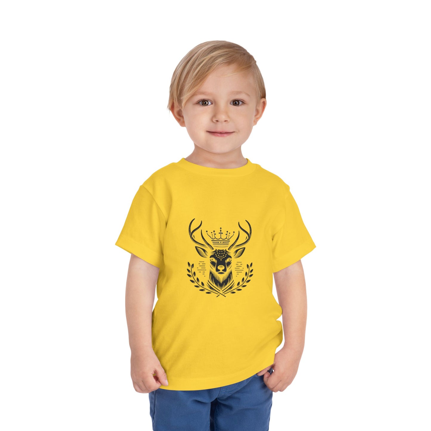 Royal Deer Toddler Short Sleeve Tee - Cute Animal Graphic Tee for Kids - Oh Deer Lord