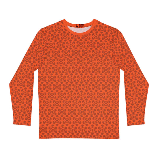 Mens Long Sleeve Floral Pattern Shirt Trendy Casual Wear Gift for Him Spring Fashion Everyday Comfort Unique Style Alien Flowers Orange
