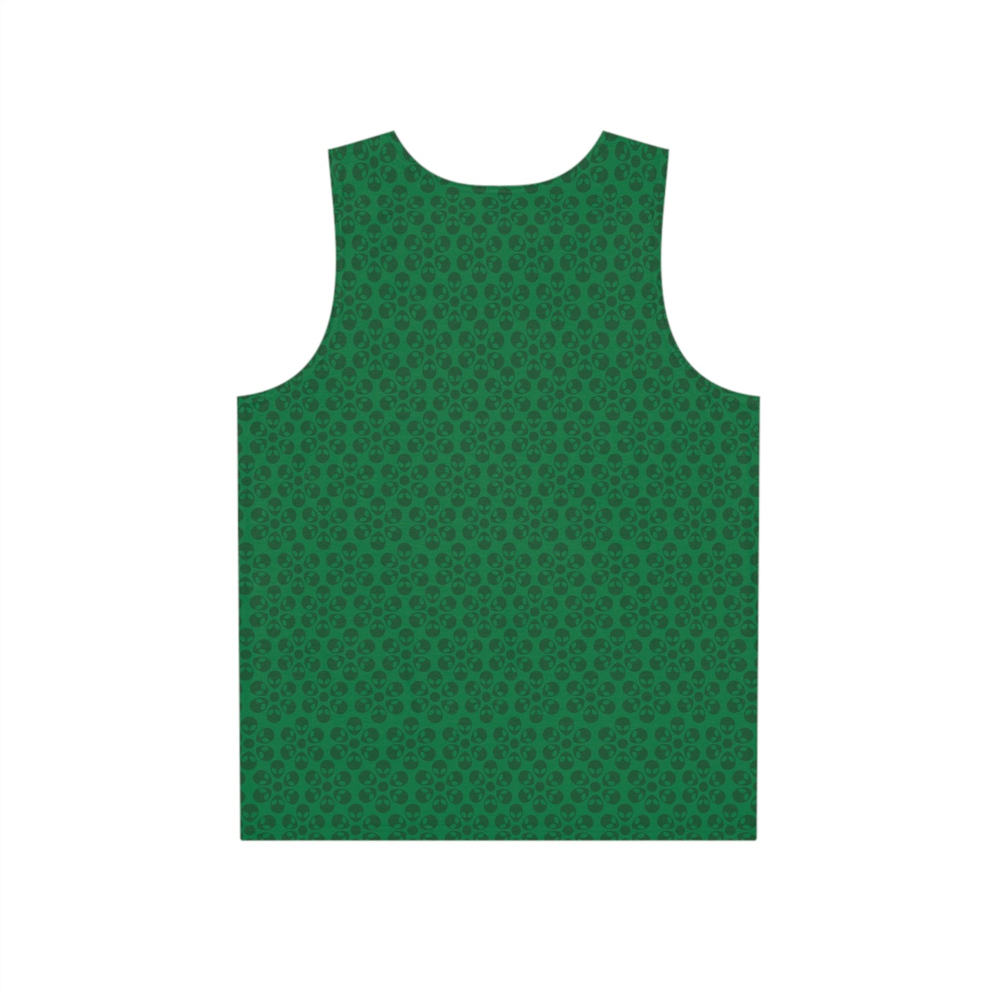 Stylish Mens Tank Top  AOP Leopard Print Summer Wear Fitness Gear Casual Apparel Trendy Vacation Outfit Alien Flowers Dark Green