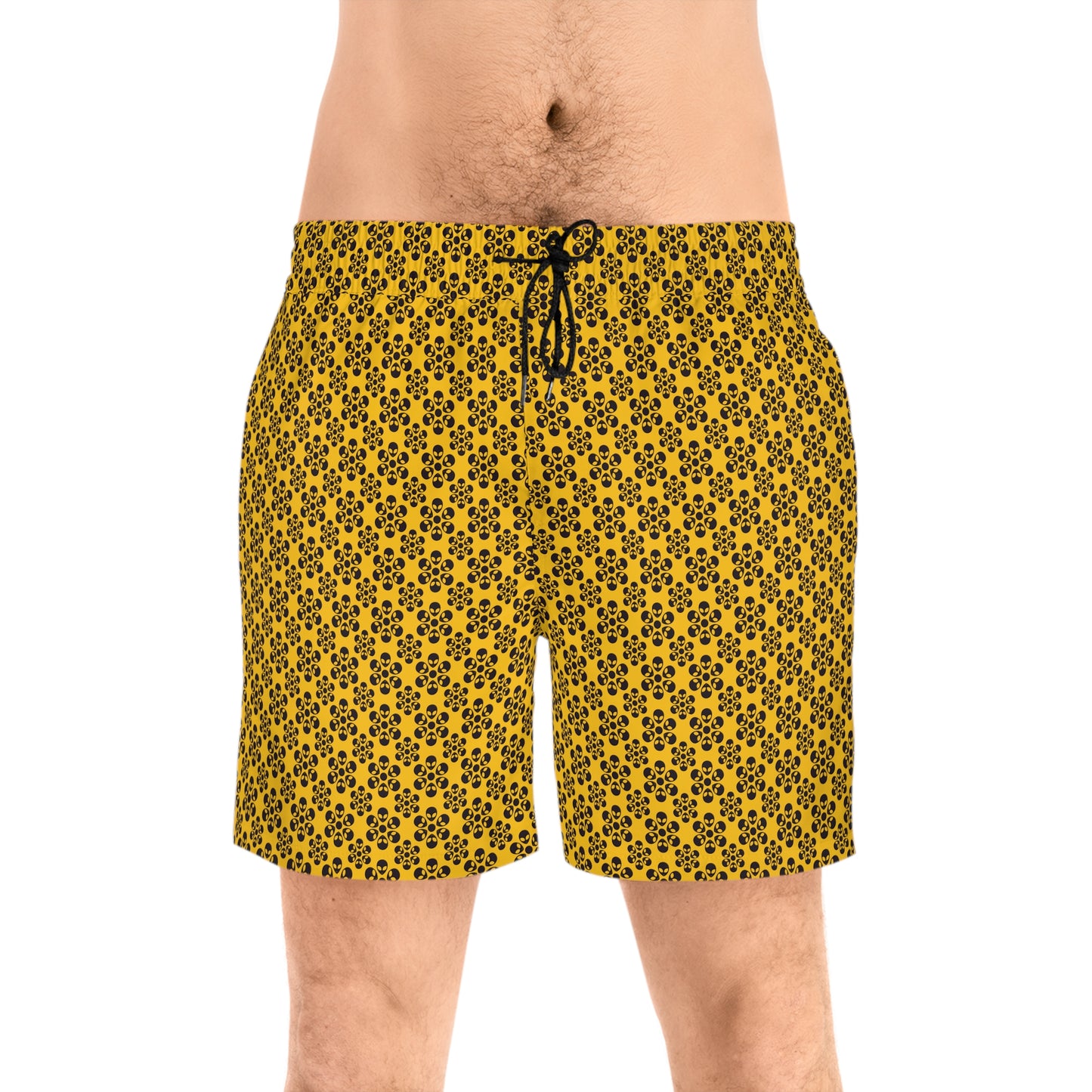 Alien Print Swim Shorts - Yellow