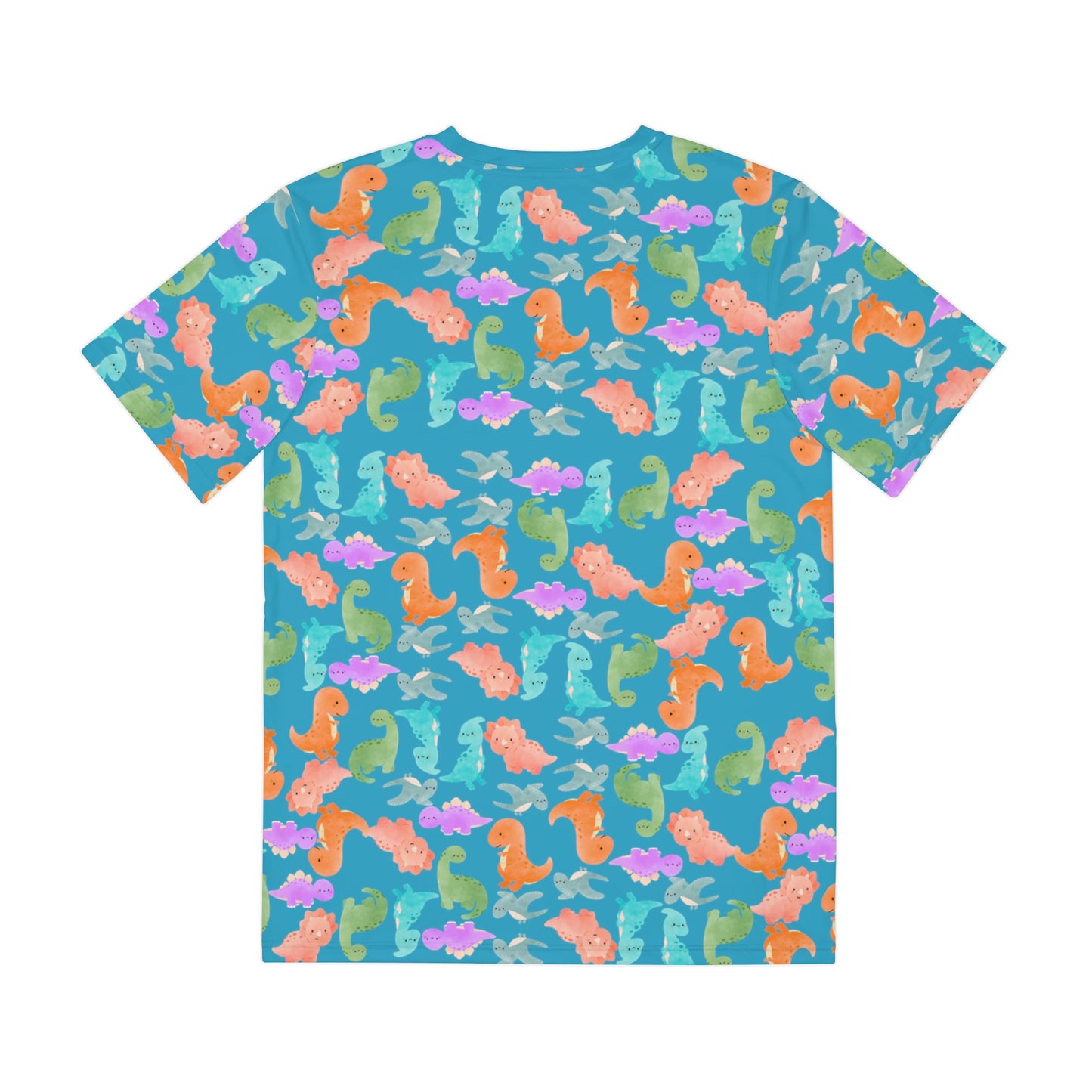 Colorful Dino Tee  Fun Playful Shirt for Ocean Lovers Casual Wear Summer Outfits Beach Activities Gifts for Him Rainbow Dinos Turquoise