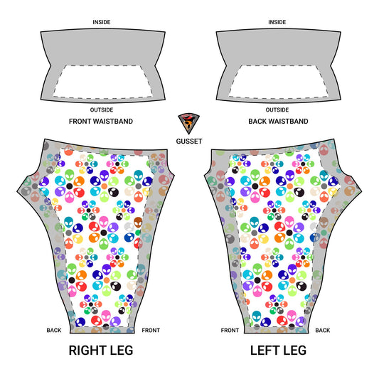 Colorful Skulls Womens Yoga Pants Cute Activewear Fitness Apparel Halloween Gift Comfortable Leggings Alien Rainbow Flowers Light Pink