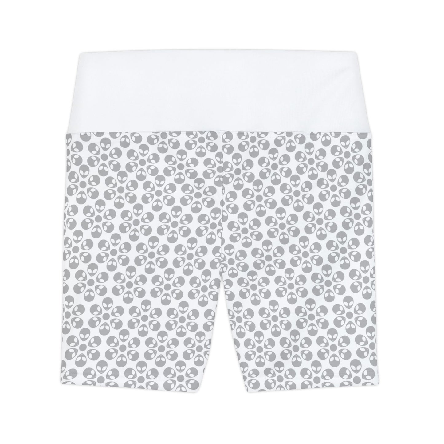 Womens Workout Shorts  Alien Flowers White