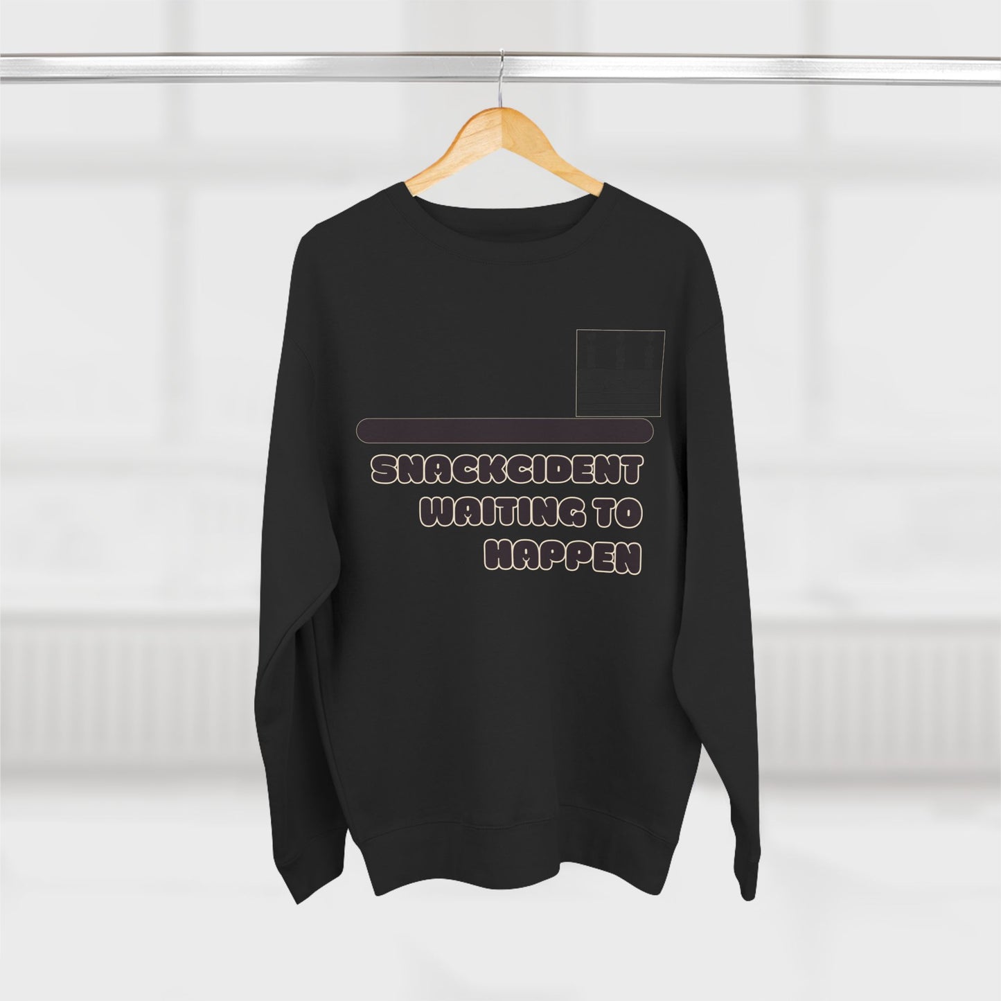 Snackcident Waiting to Happen Sweatshirt, Funny Gift for Food Lovers, Cozy Gift for Birthdays, Casual Wear, Unisex Crewneck