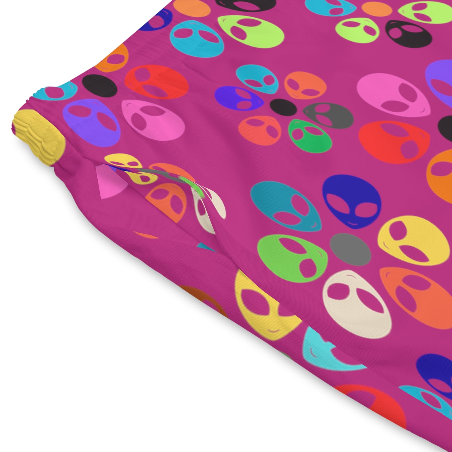 Colorful Alien Print Beach Shorts Mens Beachwear Casual Summer Shorts Vacation Swim Trunks Fun Festival Outfit Alien Rainbow Flowers Pink