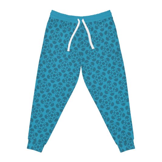 Stylish Floral Athletic Joggers Trendy Joggers Comfortable Workout Pants Casual Loungewear Gifts for Fitness Lovers Alien Flowers Turquoise