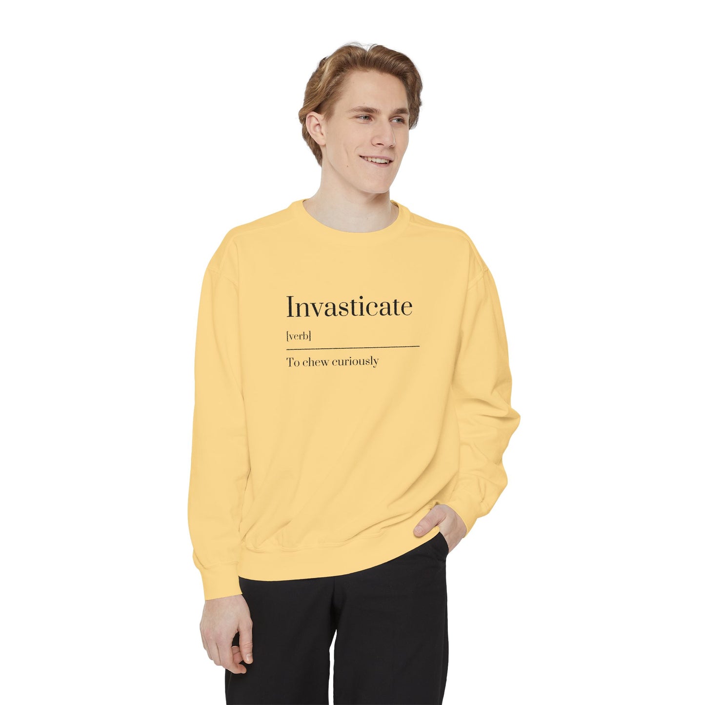 Curious Chewer Sweatshirt, Cozy Casual Wear, Unique Gift Idea, Trendy Fashion Layer, Perfect for Gifting, Fun Vocabulary Apparel