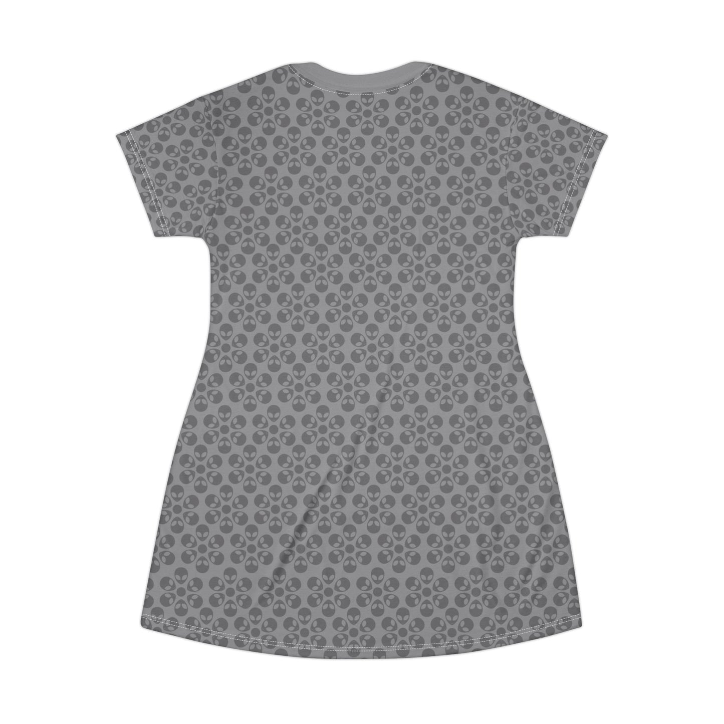 Floral Pattern TShirt Dress Casual Summer Dress Cute Dress for Women Floral Print Dress Trendy Everyday Wear Perfect for Beach Alien Flowers Grey