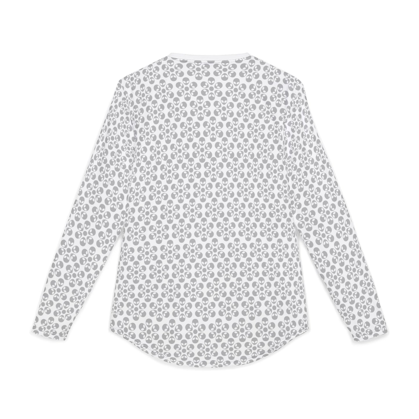 Mens UV Protection Long Sleeve Shirt  Alien Flowers White