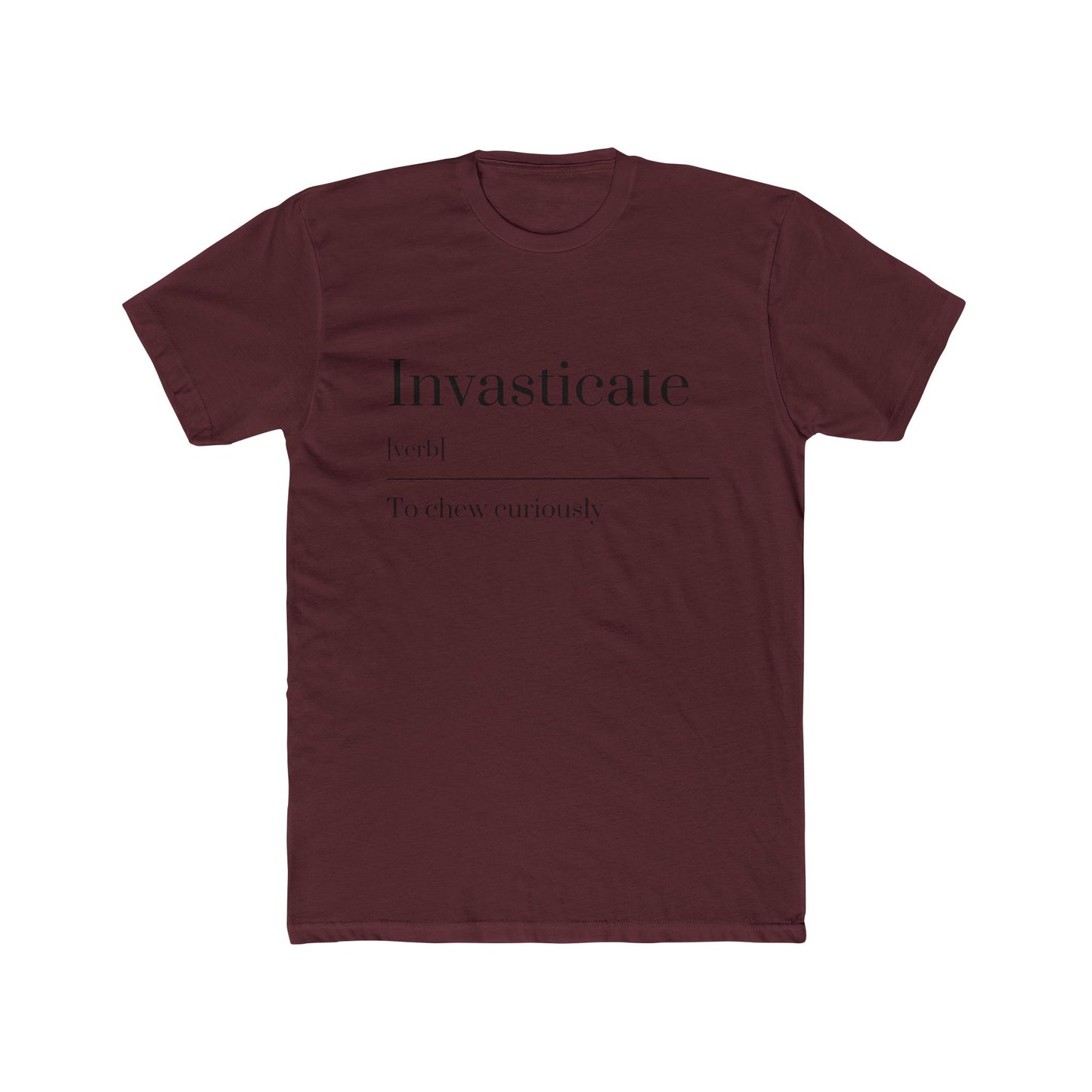 Unisex Invasticate Definition Tee - Casual Wear, Gift for Word Lovers, Everyday Comfort, Literary T-Shirt, Unique Definition Shirt