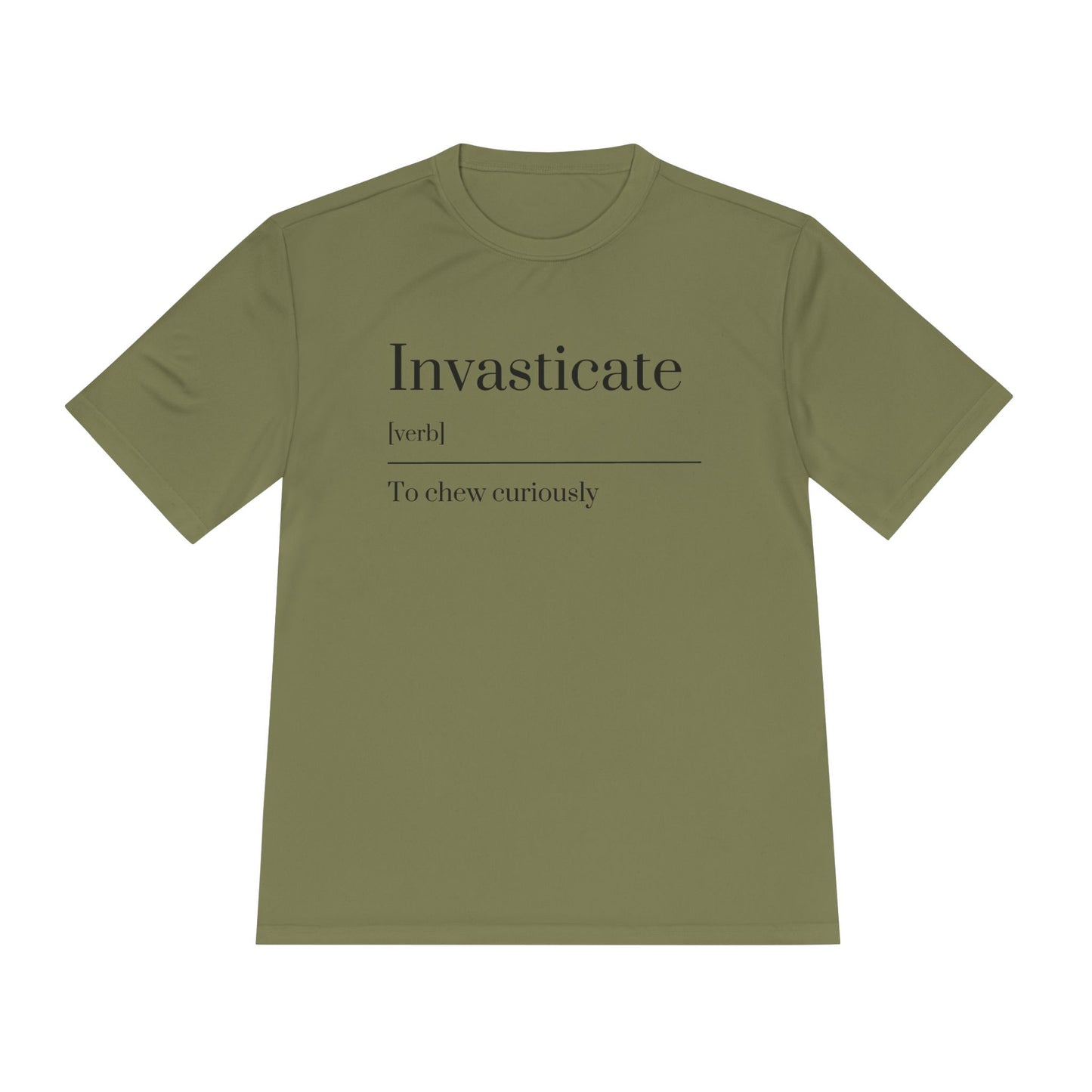 Invasticate Unisex Moisture Wicking Tee - Chew Curiously T-Shirt, Funny Tee, Unique Gift, Fitness Apparel, Casual Wear, Motivational Top