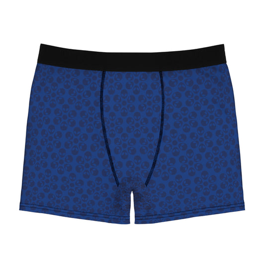 Mens Boxer Briefs  Alien Flowers Dark Blue