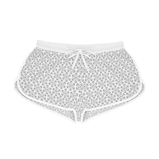 Womens Relaxed Shorts  Alien Flowers White