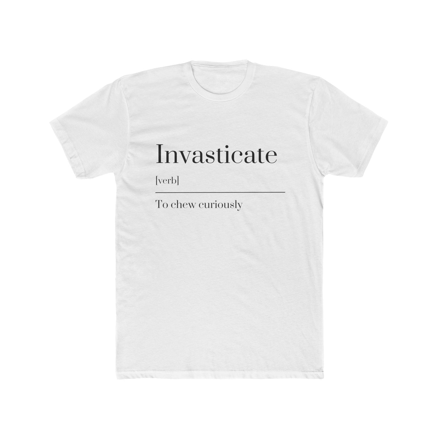 Unisex Invasticate Definition Tee - Casual Wear, Gift for Word Lovers, Everyday Comfort, Literary T-Shirt, Unique Definition Shirt