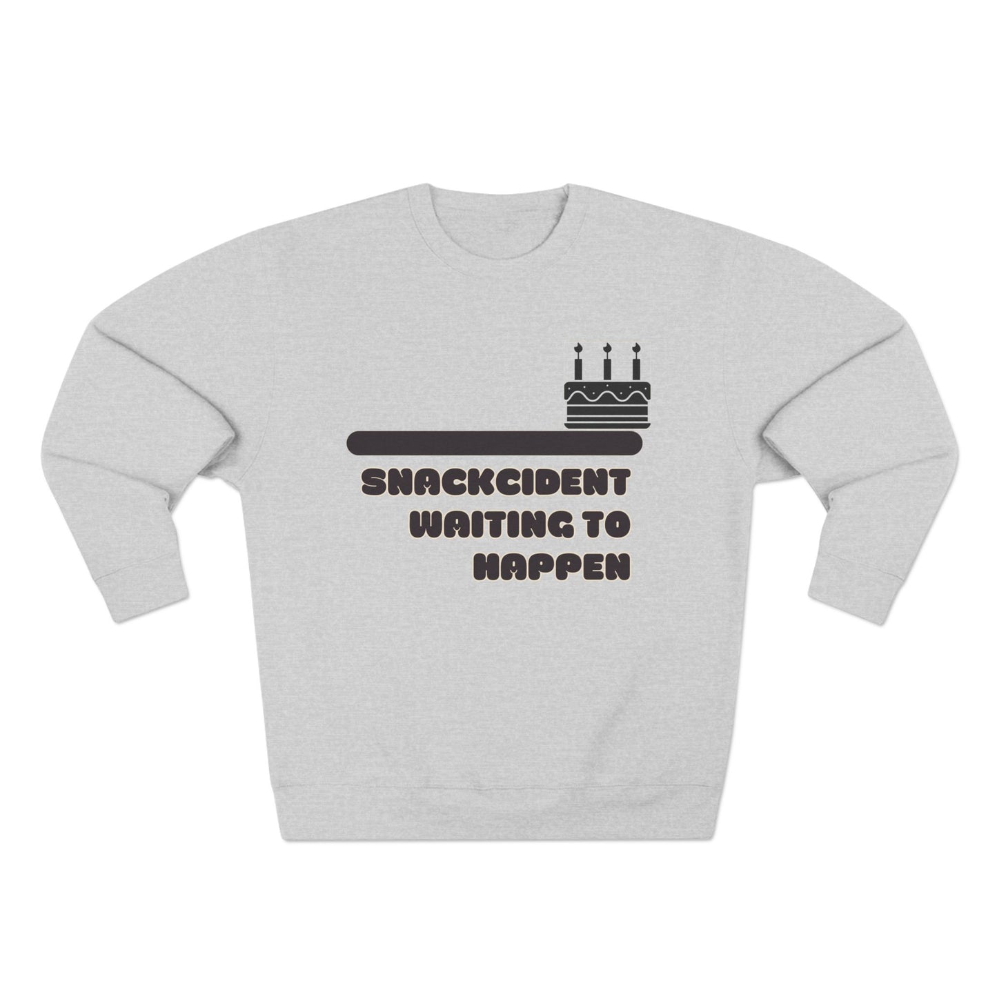 Snackcident Waiting to Happen Sweatshirt, Funny Gift for Food Lovers, Cozy Gift for Birthdays, Casual Wear, Unisex Crewneck