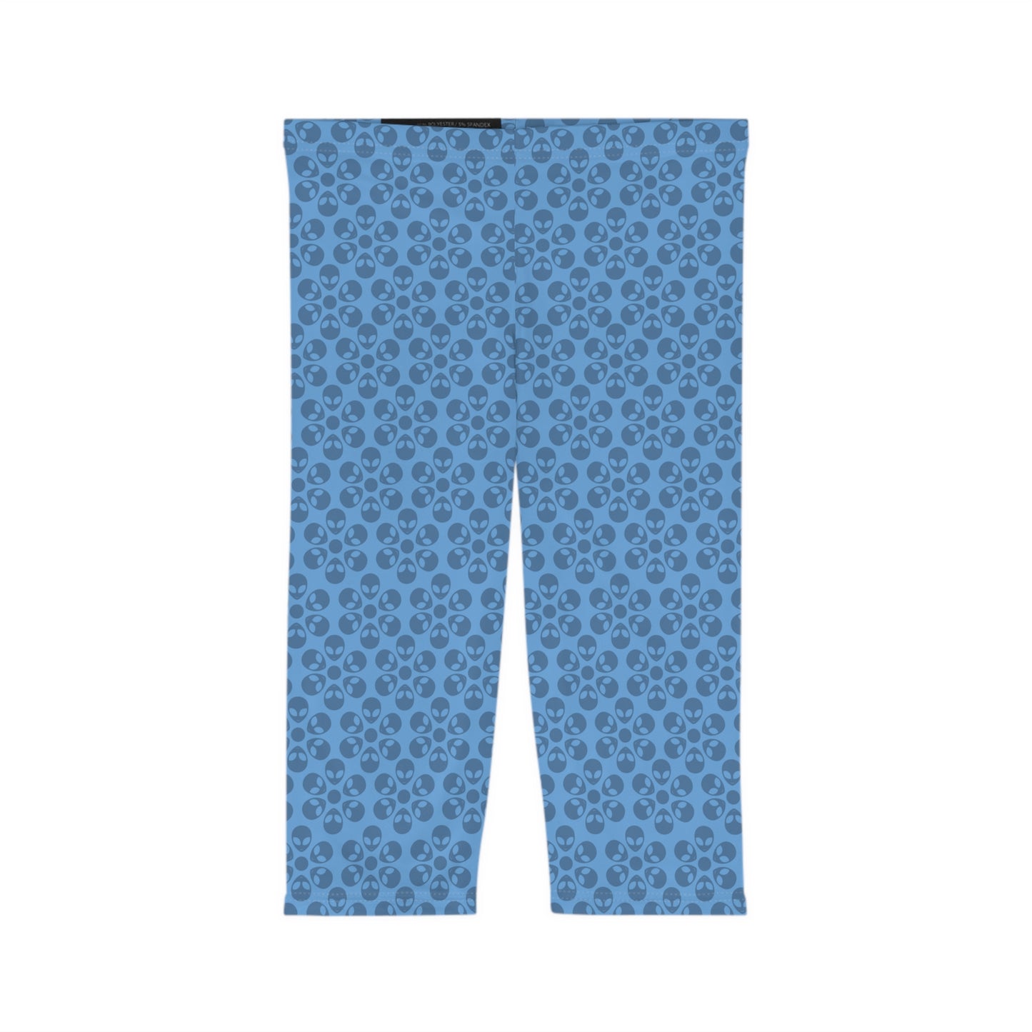 Women’s Capri Leggings Alien Flowers Light Blue
