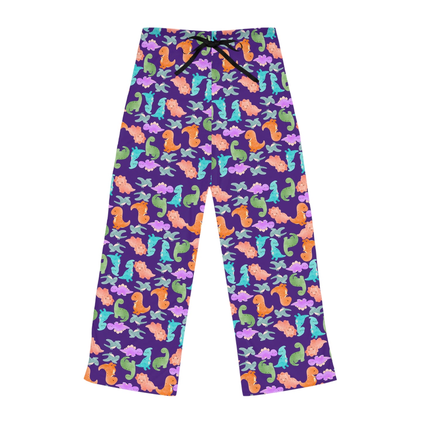 Dino Pattern Womens Pajama Pants Cozy Sleepwear Fun Lounge Pants Perfect Gift for Sleepovers Summer Vibes Beach Lovers Rainbow Dinos Purple