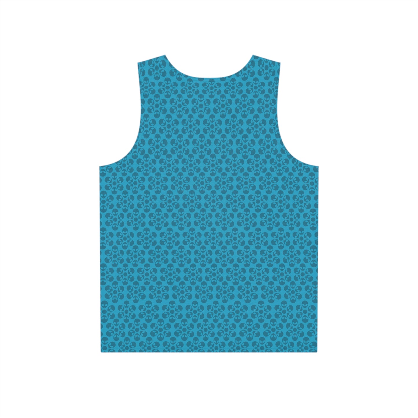 Stylish Mens Tank Top  AOP Leopard Print Summer Wear Fitness Gear Casual Apparel Trendy Vacation Outfit Alien Flowers Turquoise