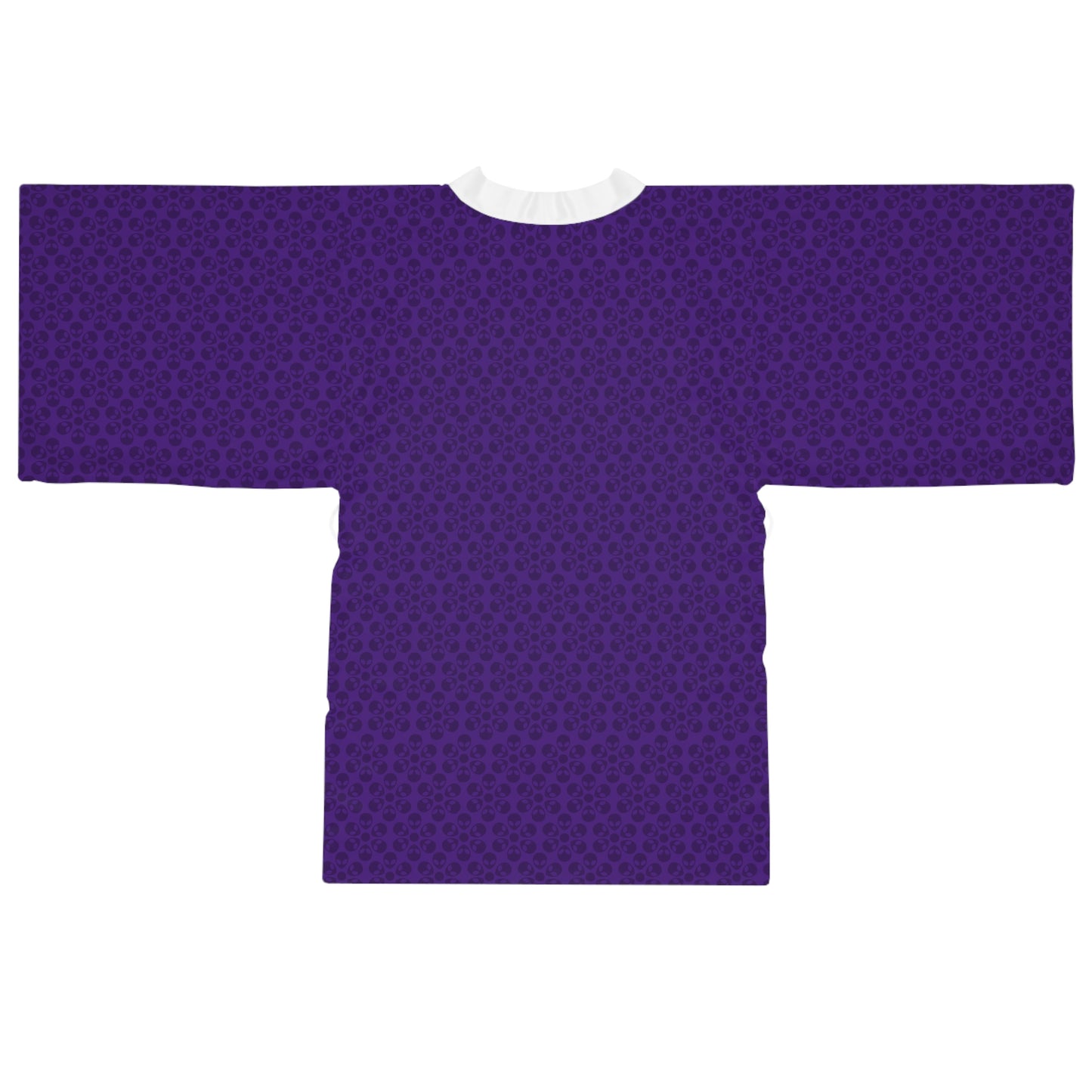 Chic Floral Long Sleeve Kimono Robe Bohemian Loungewear Relaxation Gift Spa Day Essential Cozy Home Attire Trendy Style Alien Flowers Purple