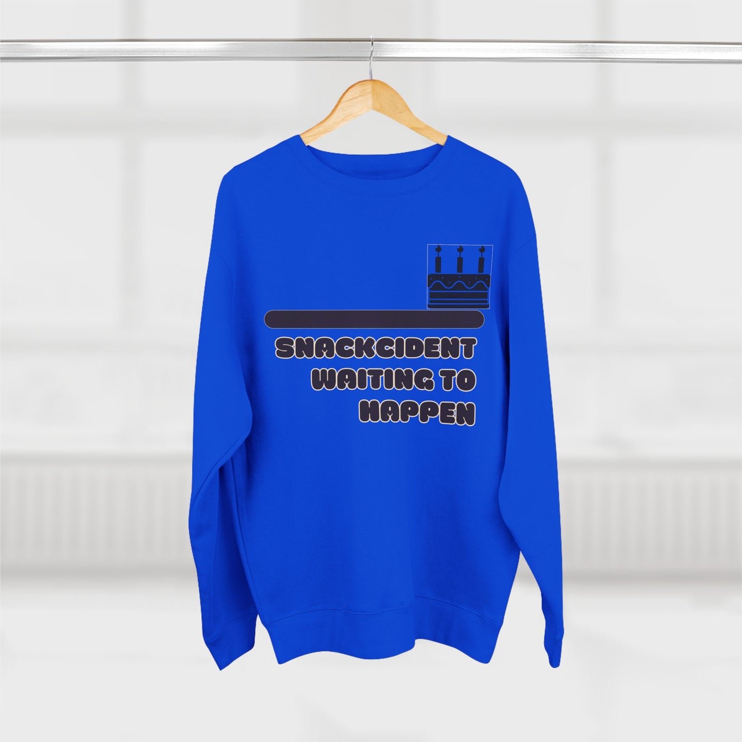 Snackcident Waiting to Happen Sweatshirt, Funny Gift for Food Lovers, Cozy Gift for Birthdays, Casual Wear, Unisex Crewneck