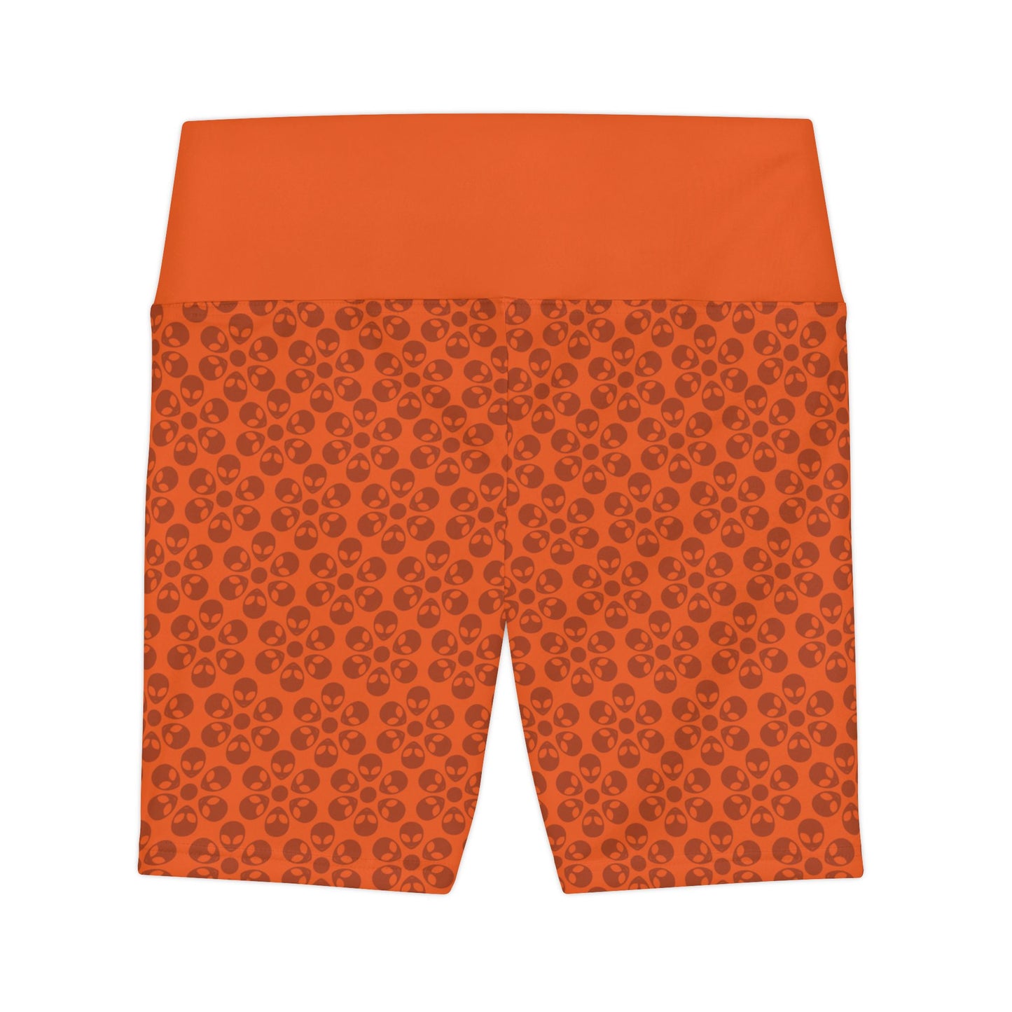 Womens Workout Shorts  Alien Flowers Orange