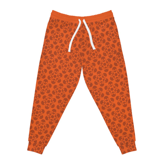 Stylish Floral Athletic Joggers Trendy Joggers Comfortable Workout Pants Casual Loungewear Gifts for Fitness Lovers Alien Flowers Orange