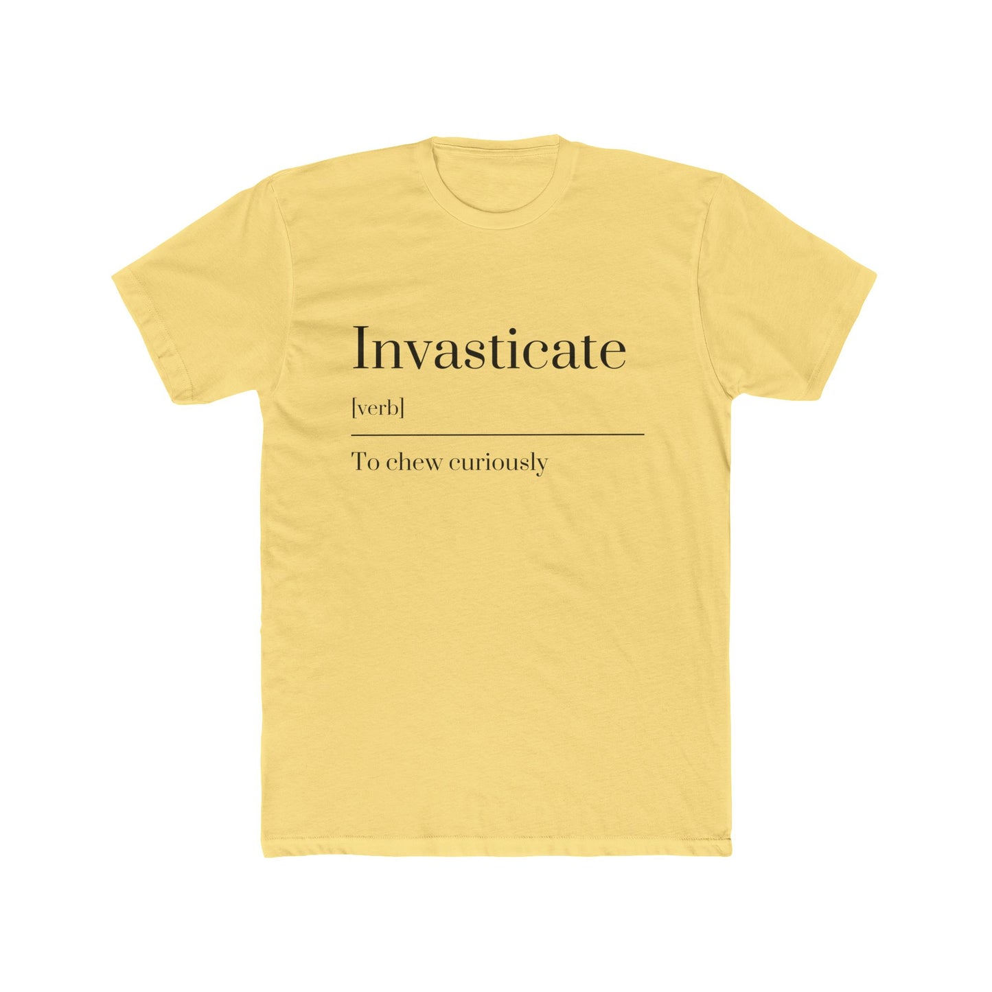Unisex Invasticate Definition Tee - Casual Wear, Gift for Word Lovers, Everyday Comfort, Literary T-Shirt, Unique Definition Shirt