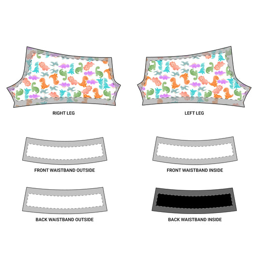Womens Polyester Yoga Shorts Rainbow Dinos Purple