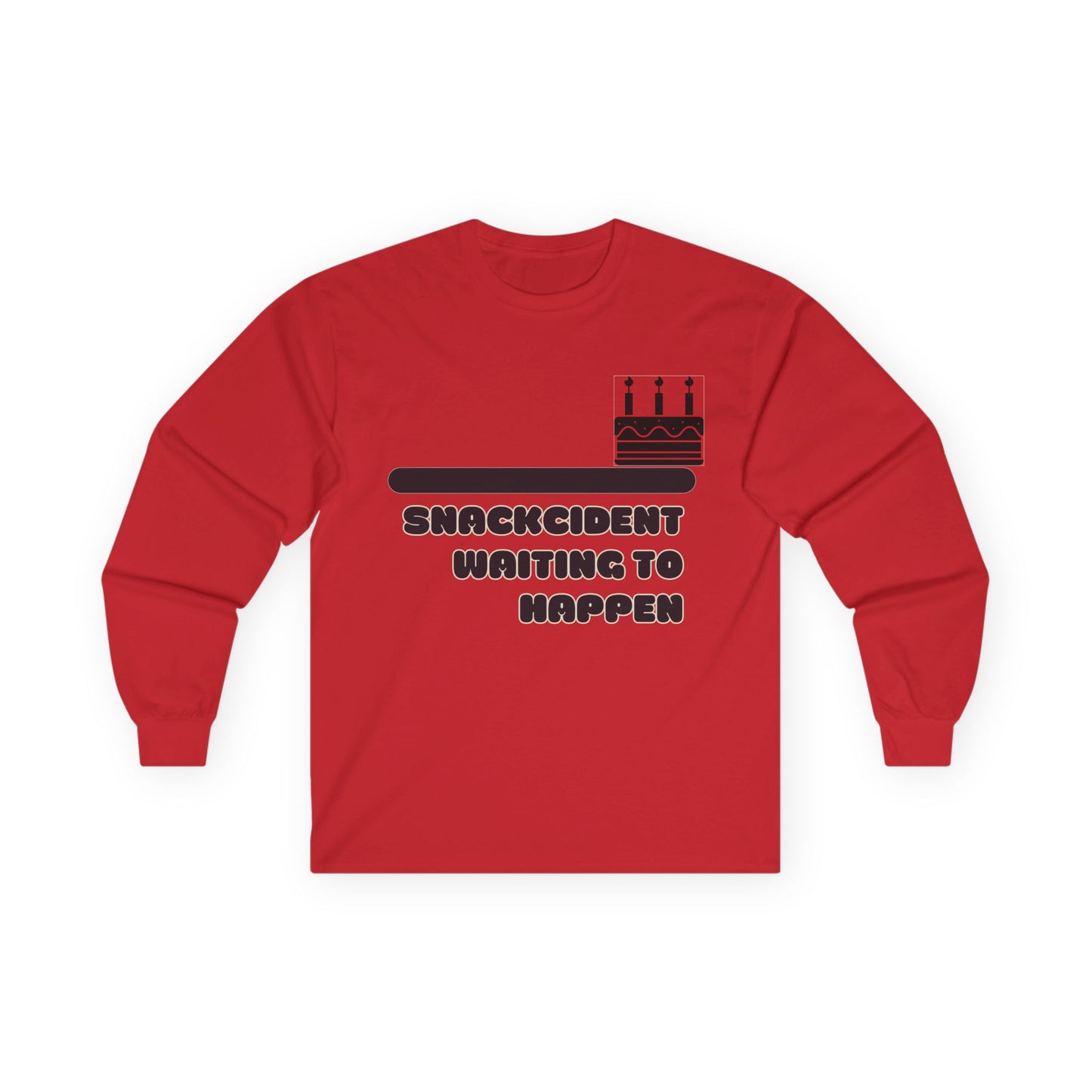 Snackcident Waiting to Happen Long Sleeve Tee - Funny Gift for Food Lovers, Birthday, or Casual Wear, Ideal for Snacking Events, [...]