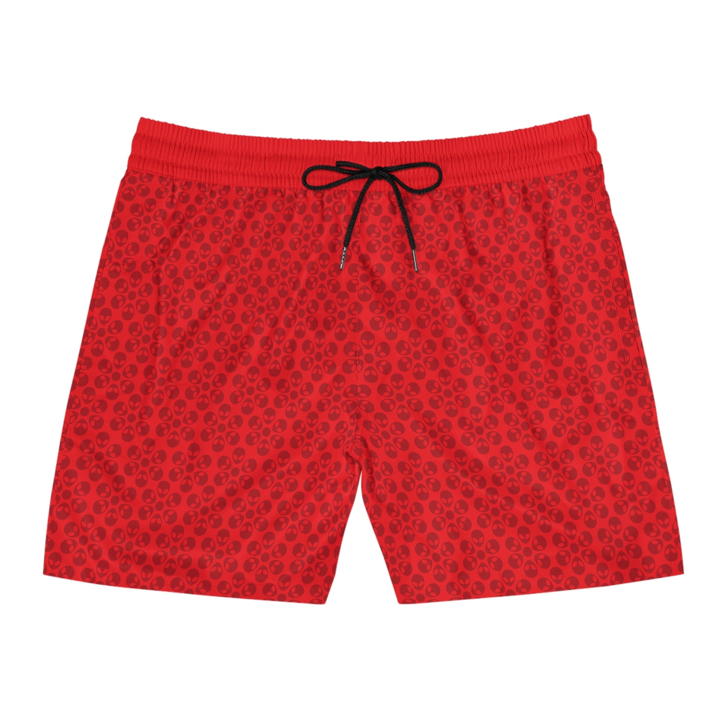 Stylish Mens MidLength Swim Shorts Beachwear Vacation Essentials Poolside Comfort Summer Outfit Trendy Swimwear Alien Flowers Red