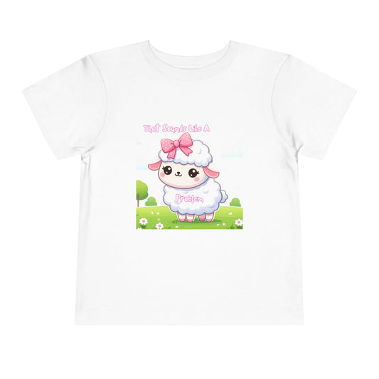 Cute Toddler Short Sleeve Tee - 'Tied Softly Like A Pretty Lamb' Design