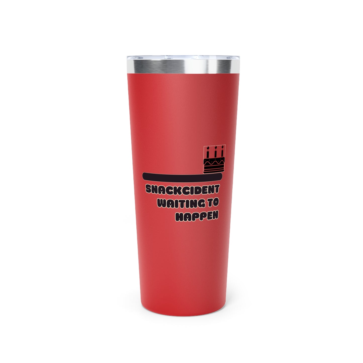 Snackcident Waiting to Happen Tumbler | 22oz Copper Vacuum Insulated Cup for Coffee, Tea, Travel, Birthday Gift, Fun Designs
