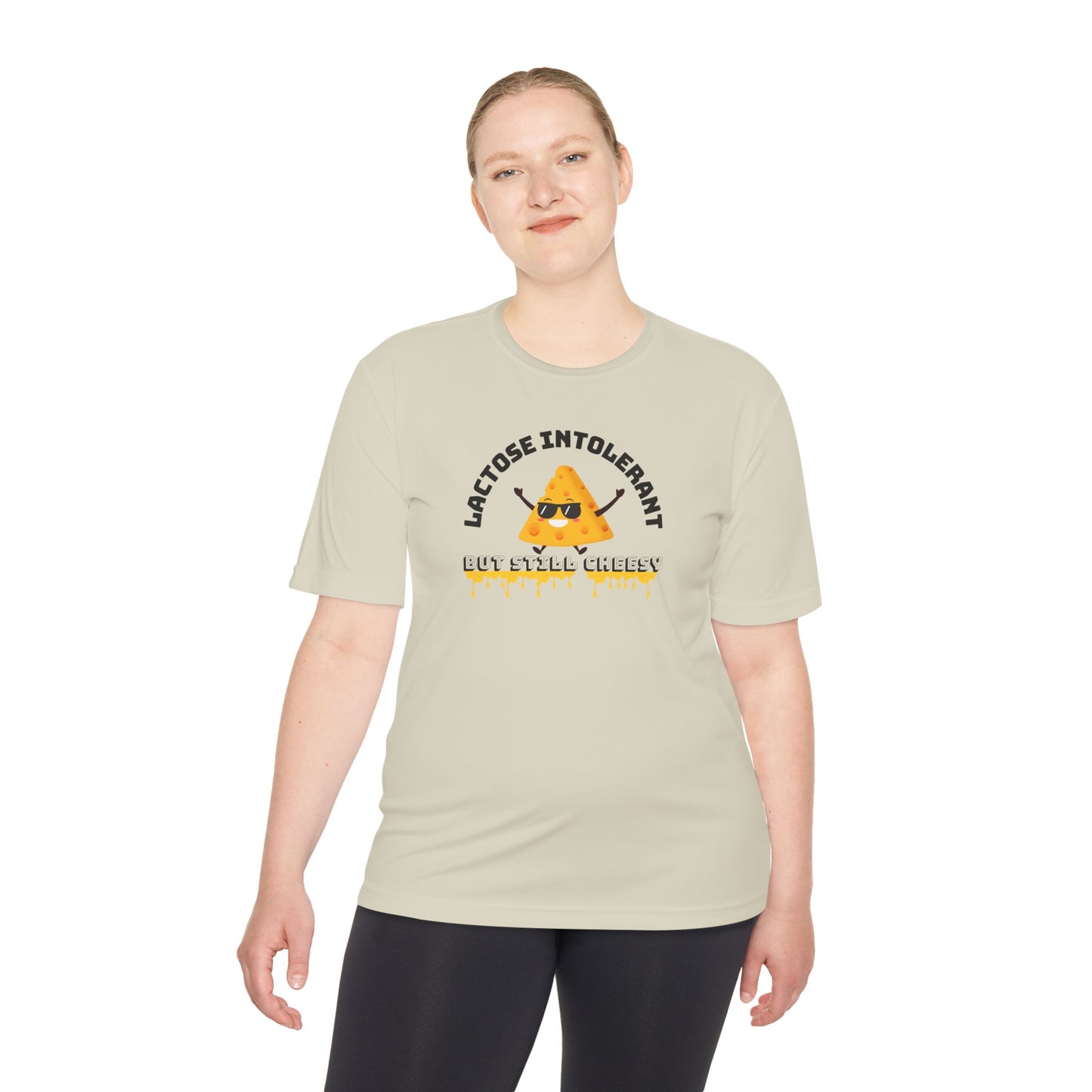 Lactose Intolerant But Still Cheesy Tee - Fun Unisex Moisture Wicking T-Shirt for Foodies, Great for Birthdays, Gifting, and Casual [...]