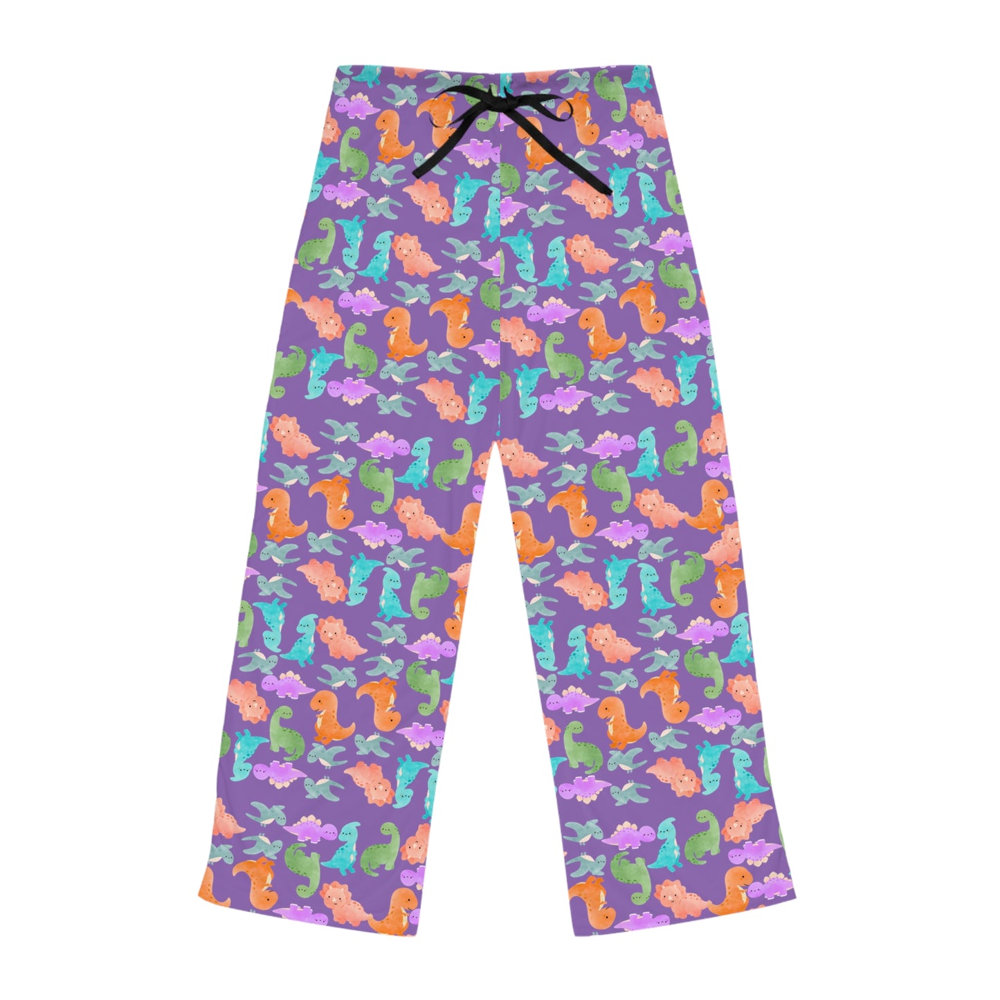 Dino Pattern Womens Pajama Pants Cozy Sleepwear Fun Lounge Pants Perfect Gift for Sleepovers Summer Vibes Beach Lovers Rainbow Dinos Light Purple