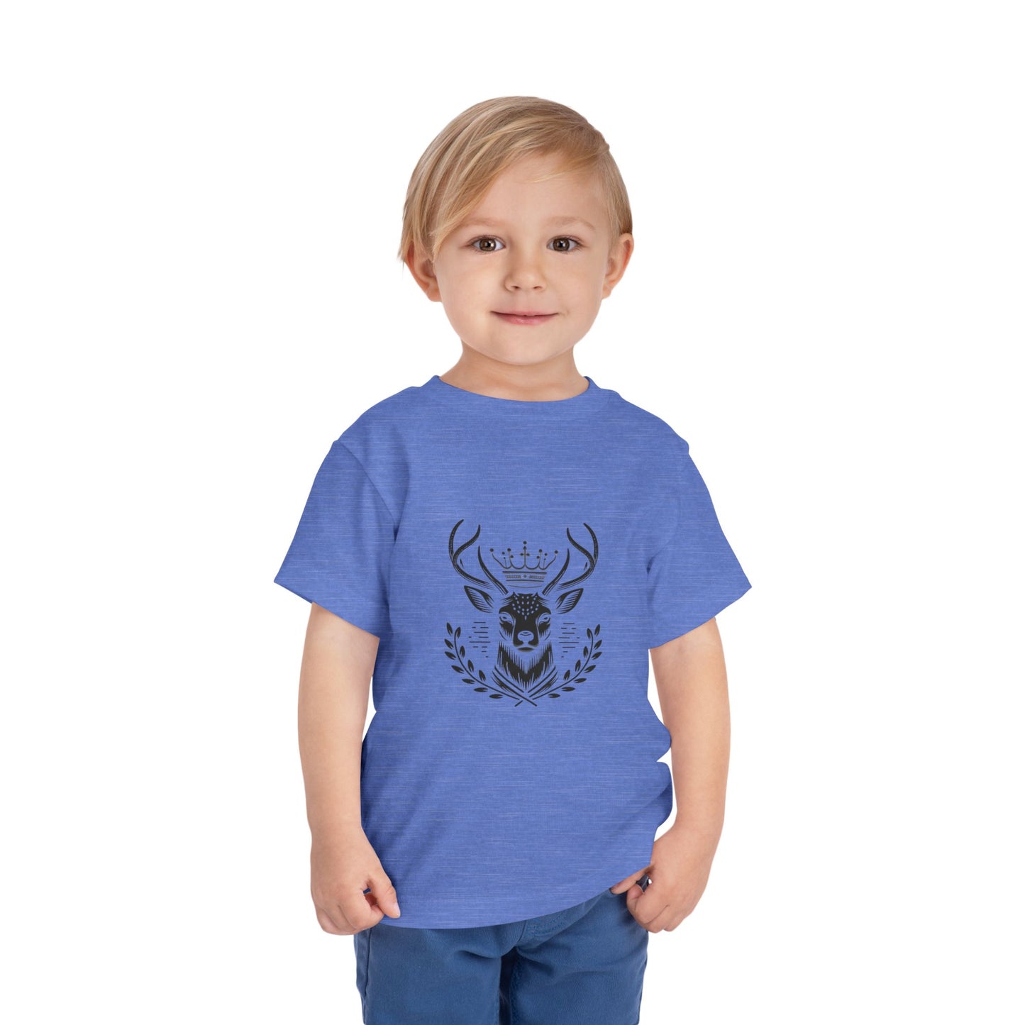 Royal Deer Toddler Short Sleeve Tee - Cute Animal Graphic Tee for Kids - Oh Deer Lord